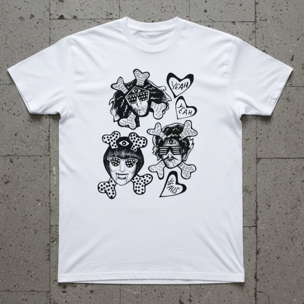Yeah Yeah Yeahs Pop Art Faces Graphic T-Shirt Indie Rock Band Fan Tee